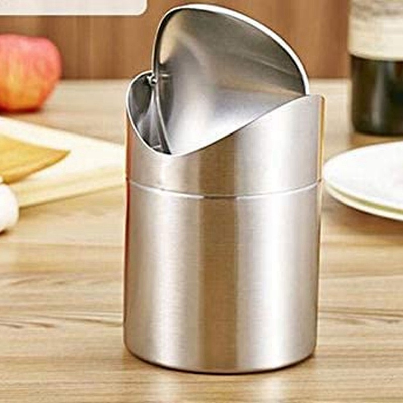 Thùng rác cỡ nhỏ để bàn Có Nắp Thiết Kế Tiện Lợi Cho Văn Phòng / Nhà Bếp / Phòng Tắm