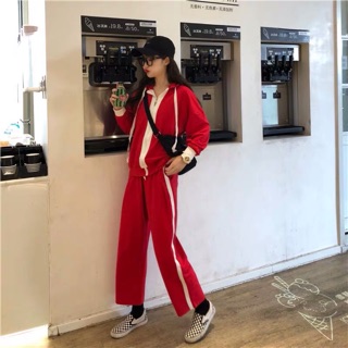 (XẢ HÀNG SẴN GIÁ SỐC) Set thể thao ulzzang 2 màu có line trắng siêu xinh