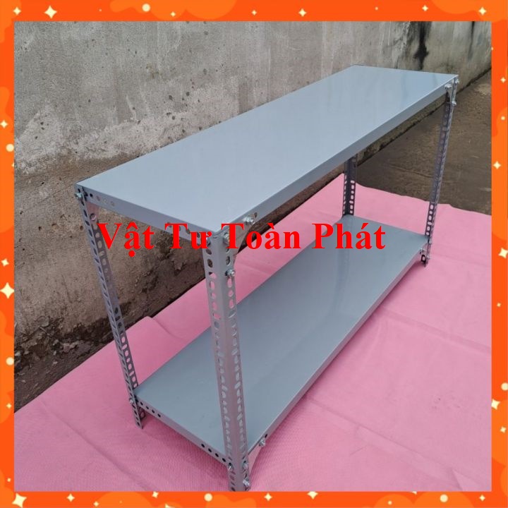 Kệ sắt V lỗ 2 tầng khung V4x4cm( mâm sắt 50cm x 1m, 50cmx 1.2m, 60cm x 1m, 60cm x 1.2m) cao nhiều kí