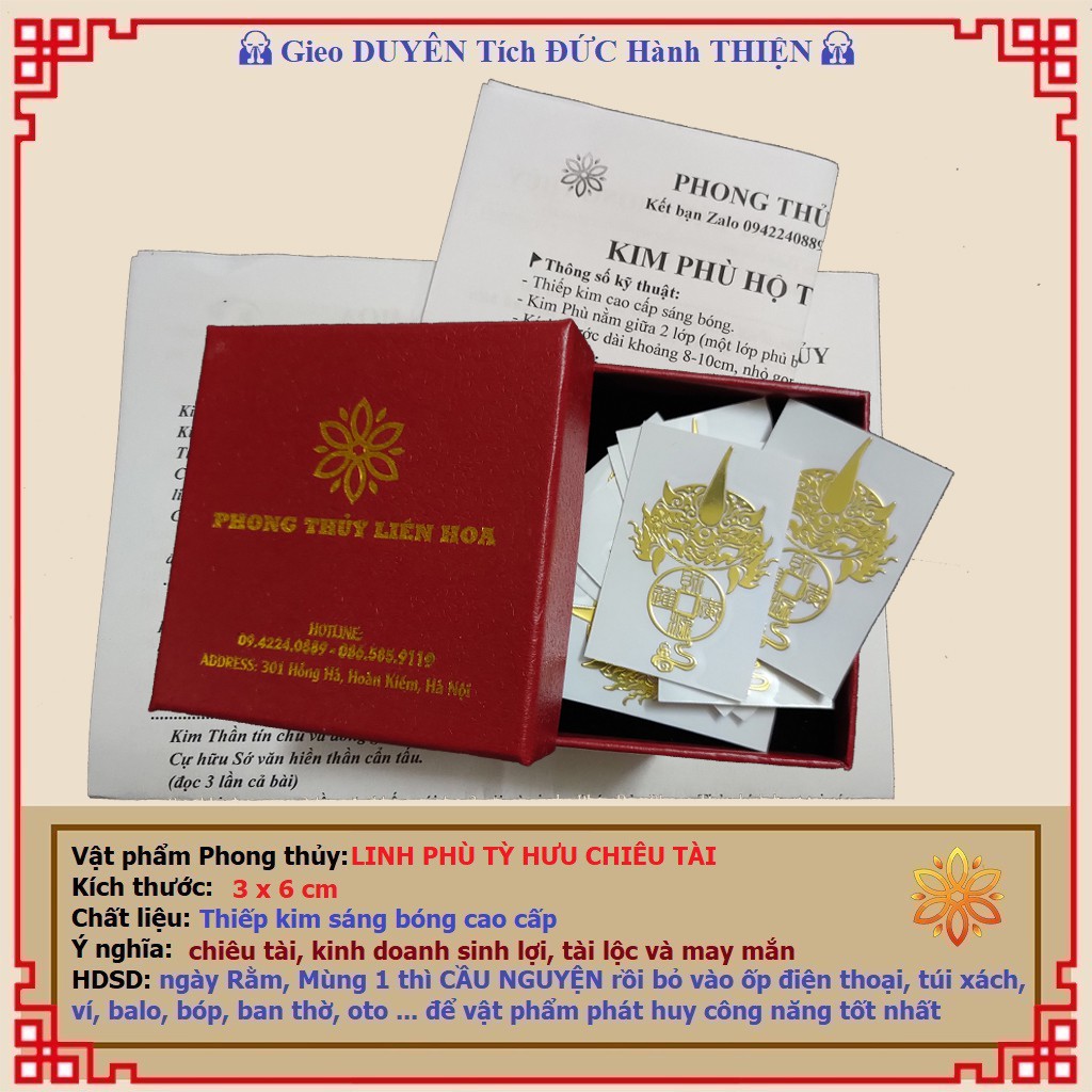 Miếng dán điện thoại Tỳ Hưu tài lộc - PHONG THỦY LIÊN HOA | BigBuy360 - bigbuy360.vn