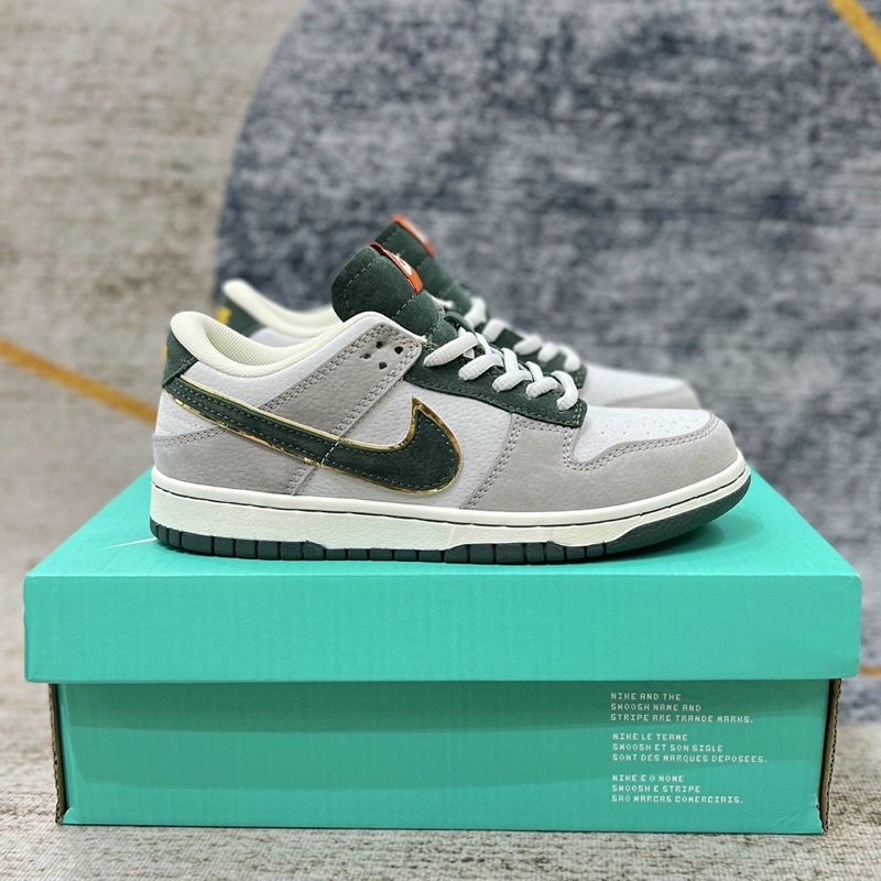 GIÀY SB DUNK LOW GREEN GREY DA THẬT LAI AU