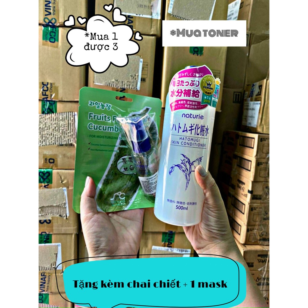 Nước hoa hồng Ý Dĩ Naturie Skin Conditioner (Chai