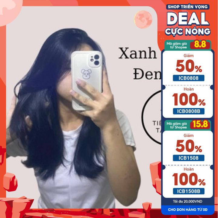 Thuốc nhuộm tóc Xanh Dương Đen Khói tặng kèm oxy và gang tay