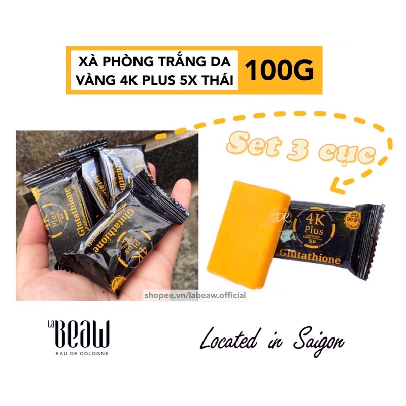 Xà phòng trắng da Thái 4K Plus 5X GLUTATHIONE 100G