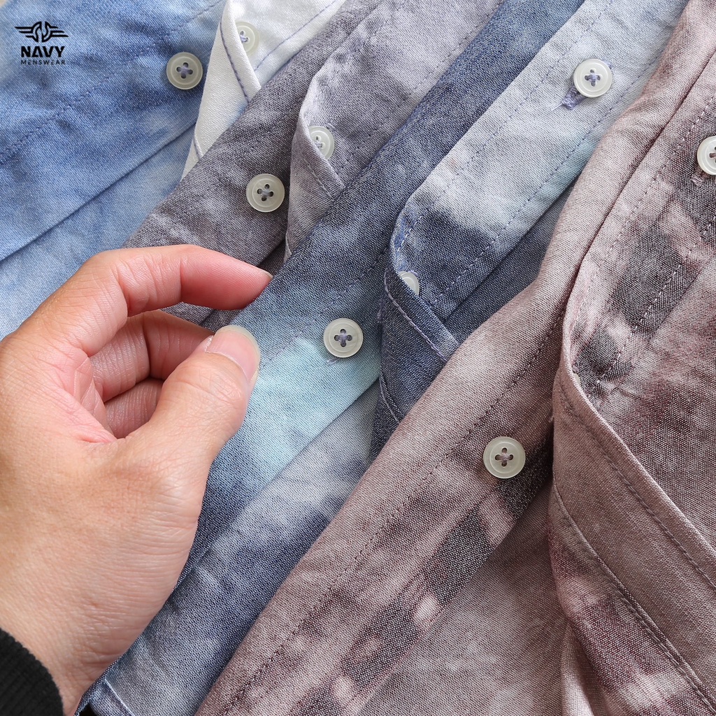 BIGSIZE NAM 80-140KG ÁO SƠ MI NGẮN LOANG MÀU SN013 2BIG NAVY STAR