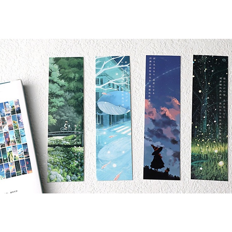 Hộp 30 Kẹp Đánh Dấu Sách Màu Nước Vẽ Tay Xinh Xắn