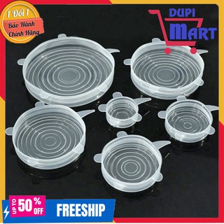[SIÊU TIỆN ÍCH] Combo Bộ 6 Nắp Đậy Silicon Bọc Chén Bát Bảo Quản Thức Ăn