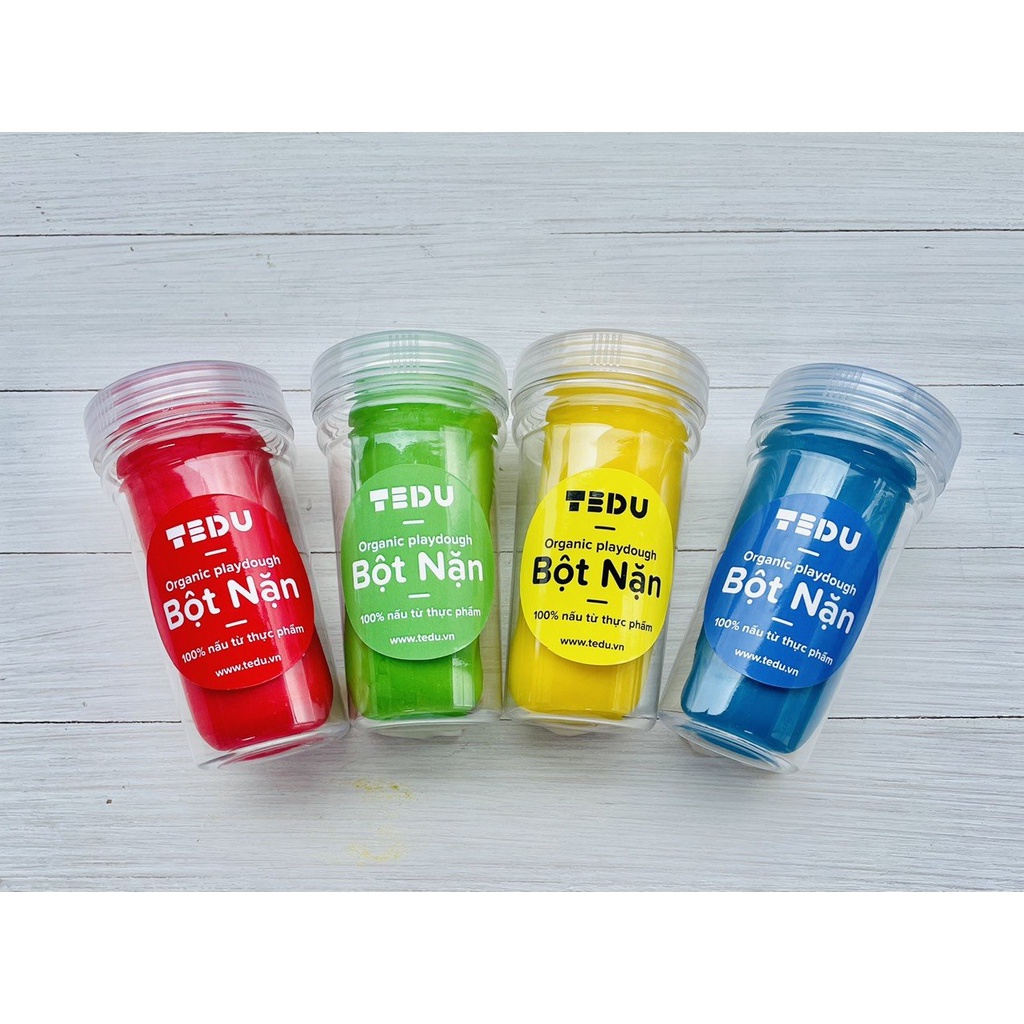 Đất Nặn Bột Nặn An Toàn TEDU SET 4 HỦ 560GR