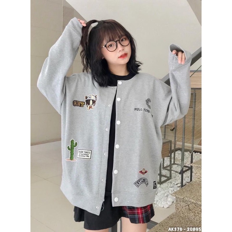 Áo Khoác Cardigan Nỉ Nam Nữ Dày Dặn Hàng QC Form Rộng Unisex Áo Cardigan Nỉ Bông DREAM LOGO - AK376