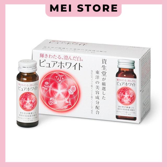 Nước uống Trắng Da Collagen Pure White Shiseido - Full hộp 10 lọ