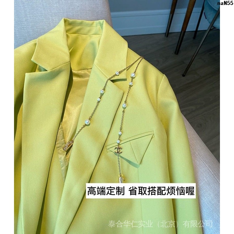 Shang 2022 Áo Khoác Vest Xiaoxi Shi Rộng Đóng Eo Màu Vàng Phong Cách Mới Phù Hợp Với Mùa Xuân Cho Nữ Xiaoxi Shi
