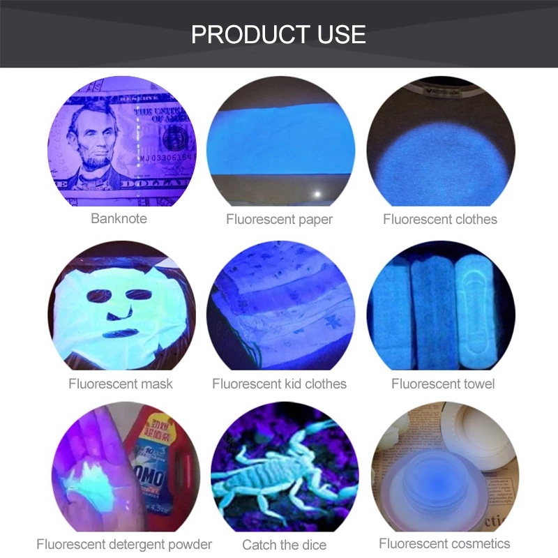 1 Đèn Pin 51 Bóng LED Bằng Hợp Kim Nhôm UV Đa Chức Năng