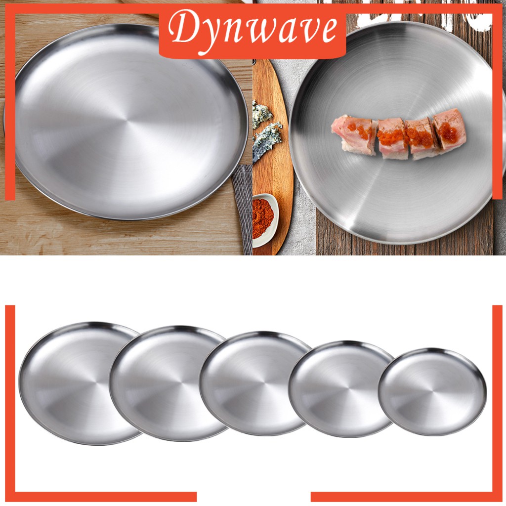 Đĩa Tròn Phẳng Bằng Thép Không Gỉ Chuyên Dụng Cho Nướng BBQ