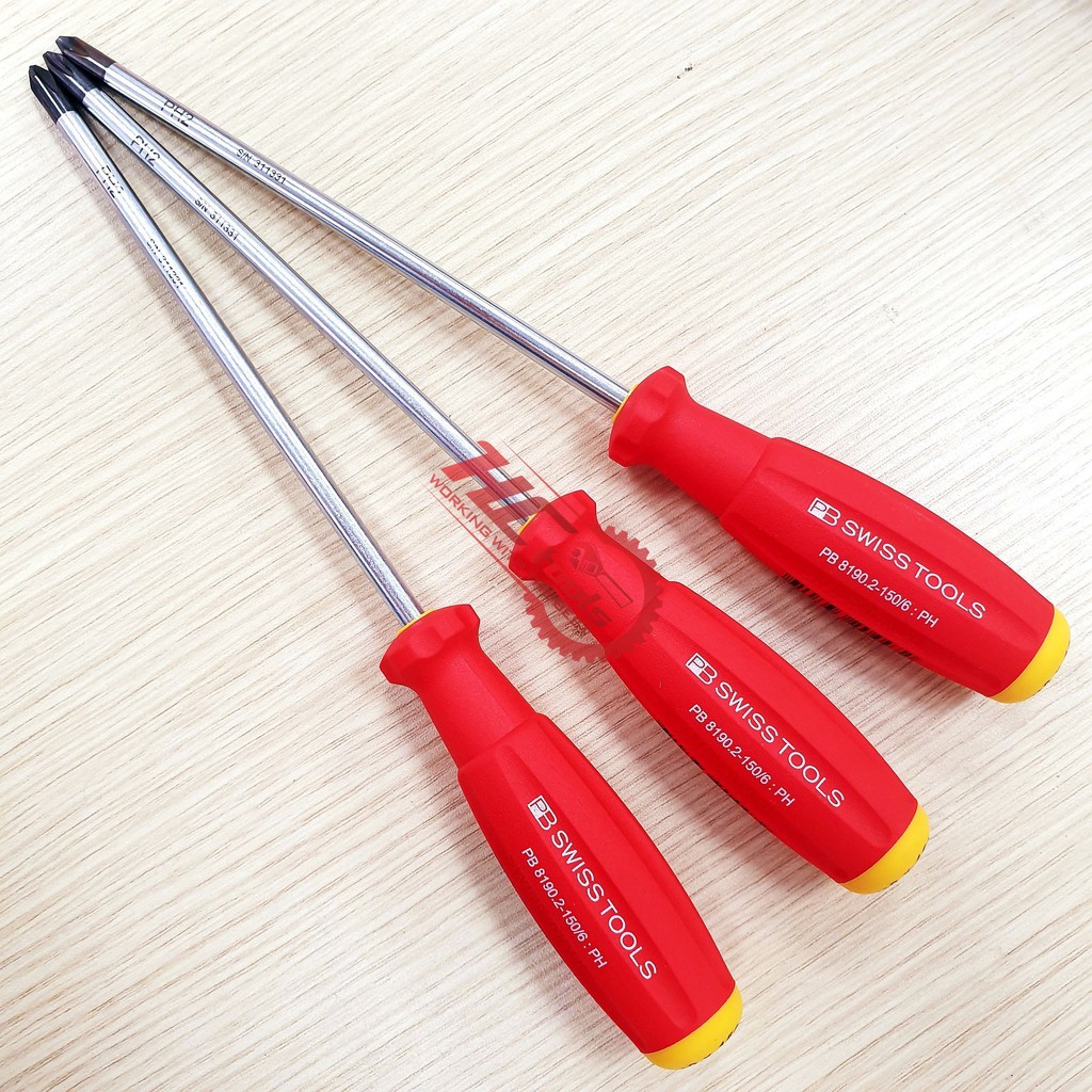 PB8190.2-150/6 Tovit 4 cạnh PH2 tay cầm SwissGrip Thụy Sỹ PB Swiss Tools - Made in Switzerland