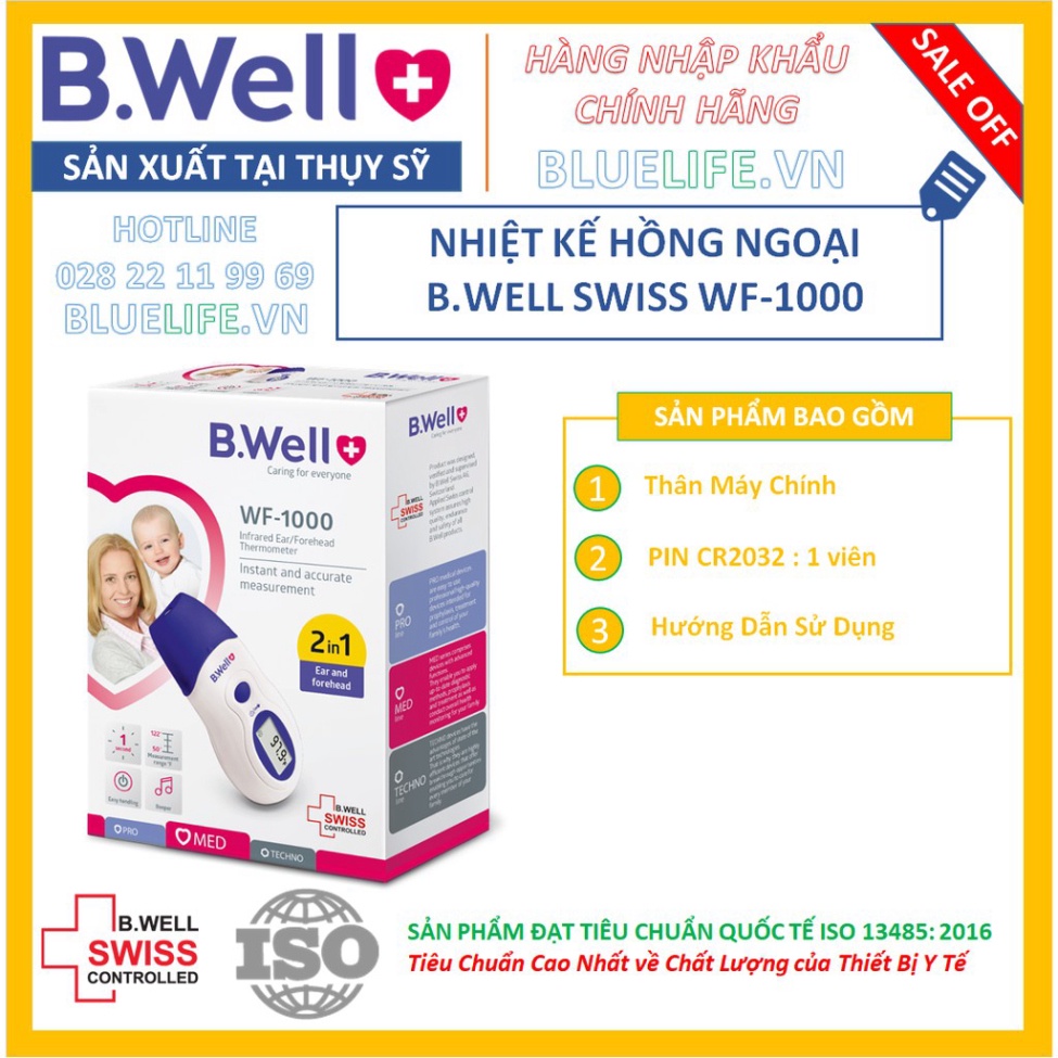 [SIEU SALE] * [Hàng THỤY SỸ] - NHIỆT KẾ HỒNG NGOẠI CHO BÉ B.WELL SWISS WF-1000  [100% CHÍNH HÃNG] - BẢO HÀNH 2 NĂM - 1 Đ