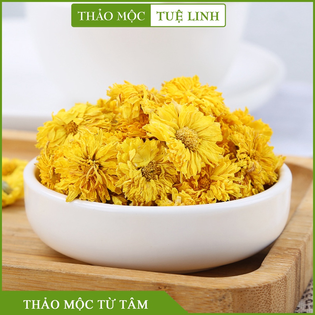 Trà Hoa Cúc Vàng ❤️Freeeship❤️ Sấy lạnh 100gr Hoàng Cúc Nguyên Bông Tự Nhiên An thần hỗ trợ mất ngủ