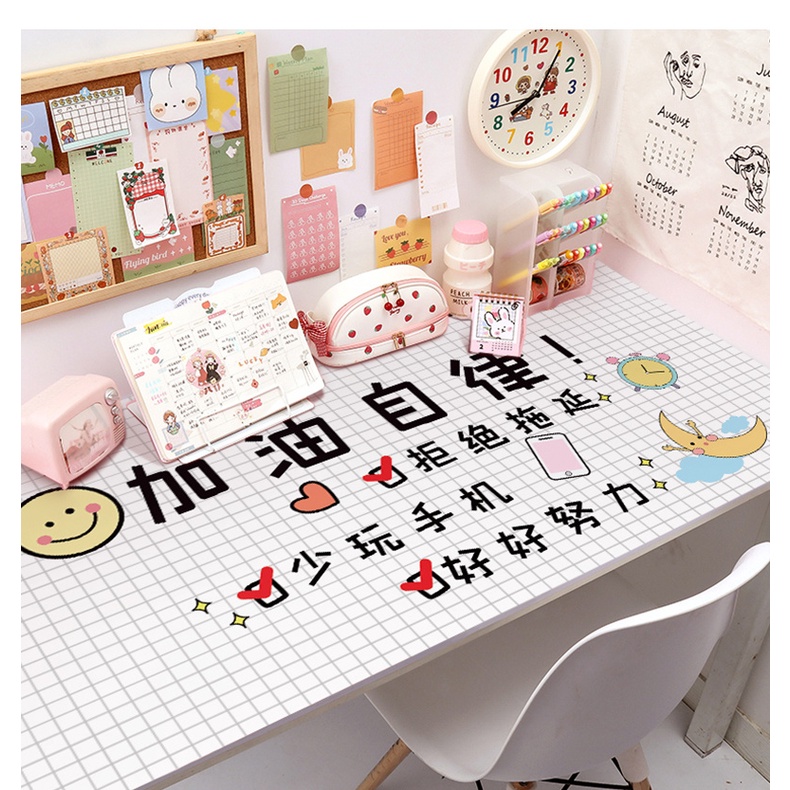 Giấy Dán Tường Tự Dính Chống Thấm Nước Họa Tiết Hoạt Hình Trang Trí Bàn Học