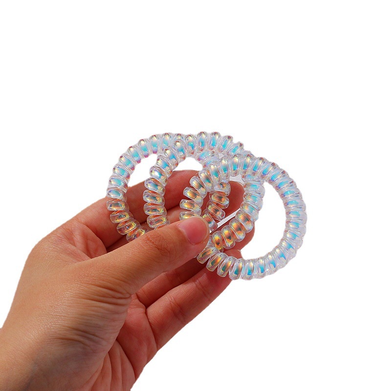 Dây buộc tóc lò xo, chun buộc tóc lò xo ánh kim nhựa xoắn DC11