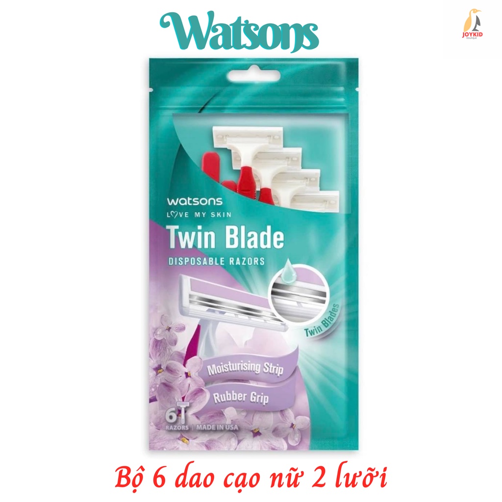 Bộ 6 cây dao cạo nữ Watsons Ladies Twin Blade Disposable Razors vùng bikini/mặt/tay
