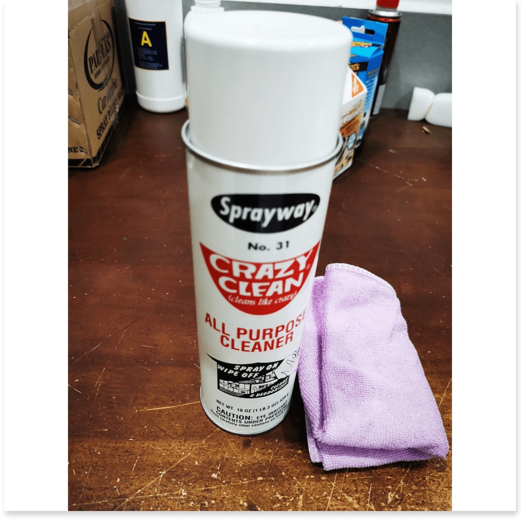 Dung Dịch Xịt Tẩy Đa Năng Sprayway Crazy Clean All Purpose Cleaner 539g Tẩy vết Mực, Tẩy Băng keo, Tẩy Dầu Tặng Kh