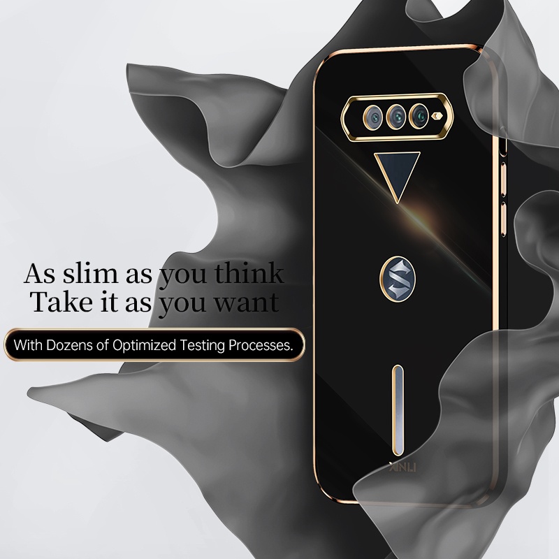 Ốp Điện Thoại tpu Mềm Mạ Viền Sang Trọng Bảo Vệ Ống Kính Máy Ảnh Cho xiaomi black shark 4 4s pro