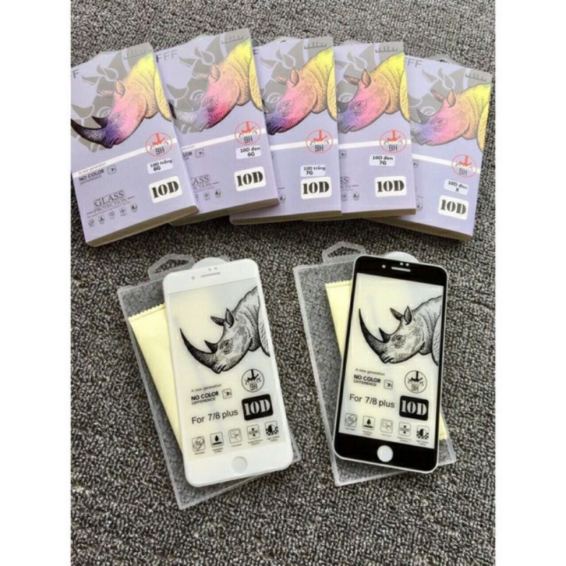 Kính cường lực10D Tê Giác full màn cho iPhone 6 đến 11 Pro Max