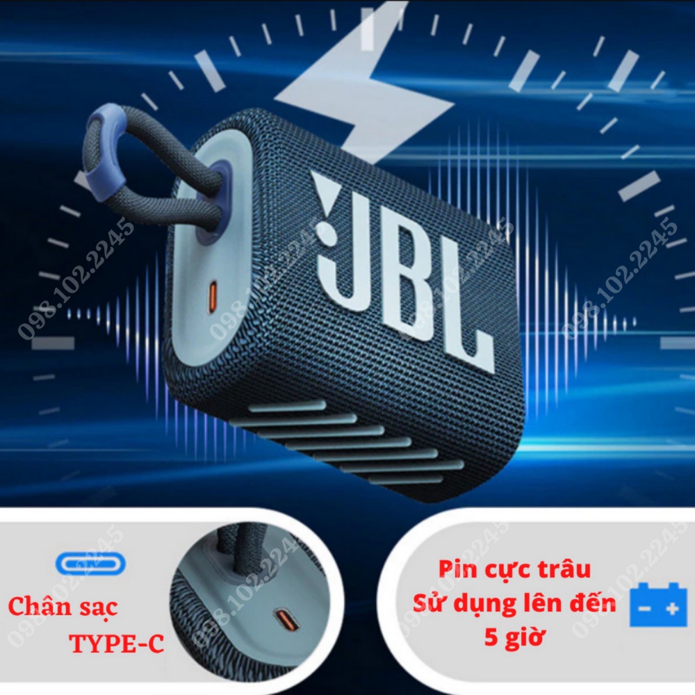 [Mã ELHACE giảm 4% đơn 300K] Loa bluetooth mini, JBL Go 3 Fullbox new 100% + Bảo hành 6 tháng