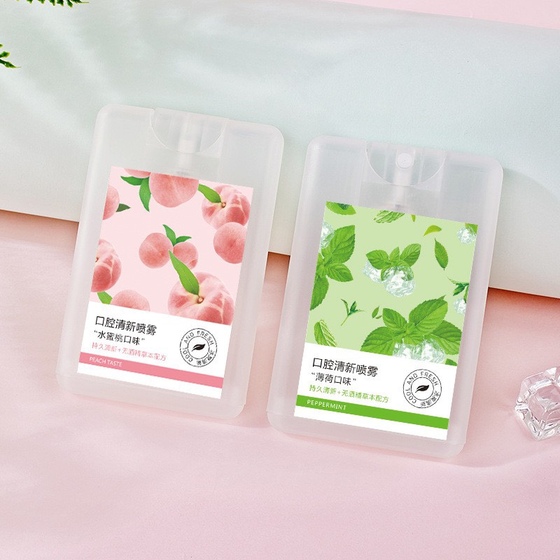 (Bán buôn – Sỉ) Xịt Thơm Miệng Heyxi Vị Đào, Trà Xanh Thơm Mát shopduyencuong