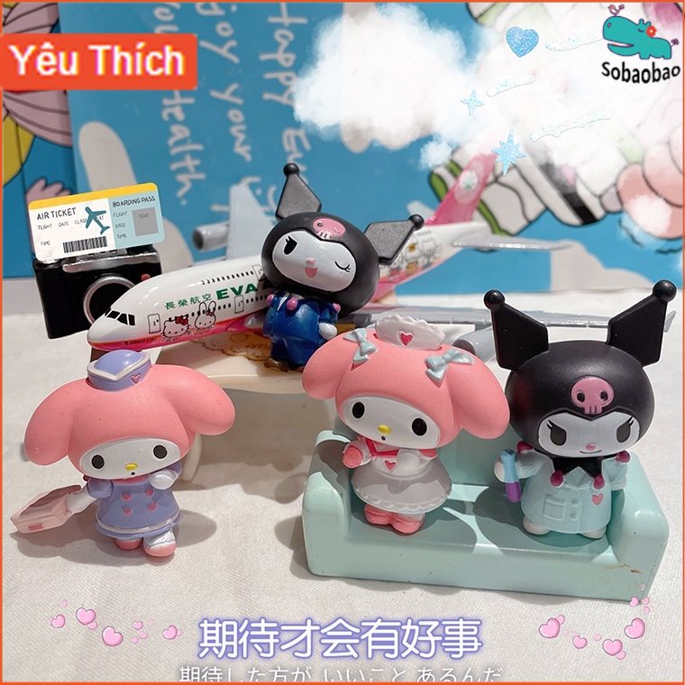 Sanrio Sanrio (Series Chuyên Nghiệp) Đồ Chơi Búp Bê Melody Kuromi Mặc Đồng Phục Nén Dây Chéo