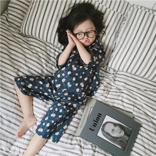 [HEY, DIXI] BỘ YUKATA LỬNG XUẤT HÀN HỌA TIẾT DỄ THƯƠNG SZ90-130CM