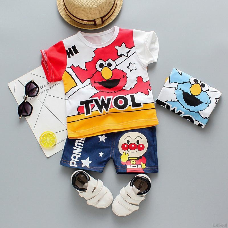 Bộ áo thun tay ngắn + quần short cho bé trai 0-5 tuổi