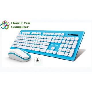 Bộ bàn phím chuột không dây bosston ws300 - hàng chính hãng bh 1 năm - hoàng yến computer