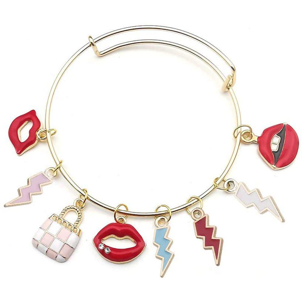 Bộ 10 Mặt Vòng cổ Tráng Men Hình Tia Chớp DIY Charms