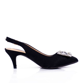 Giày slingback lụa đính đá 4p GE435 - Genni