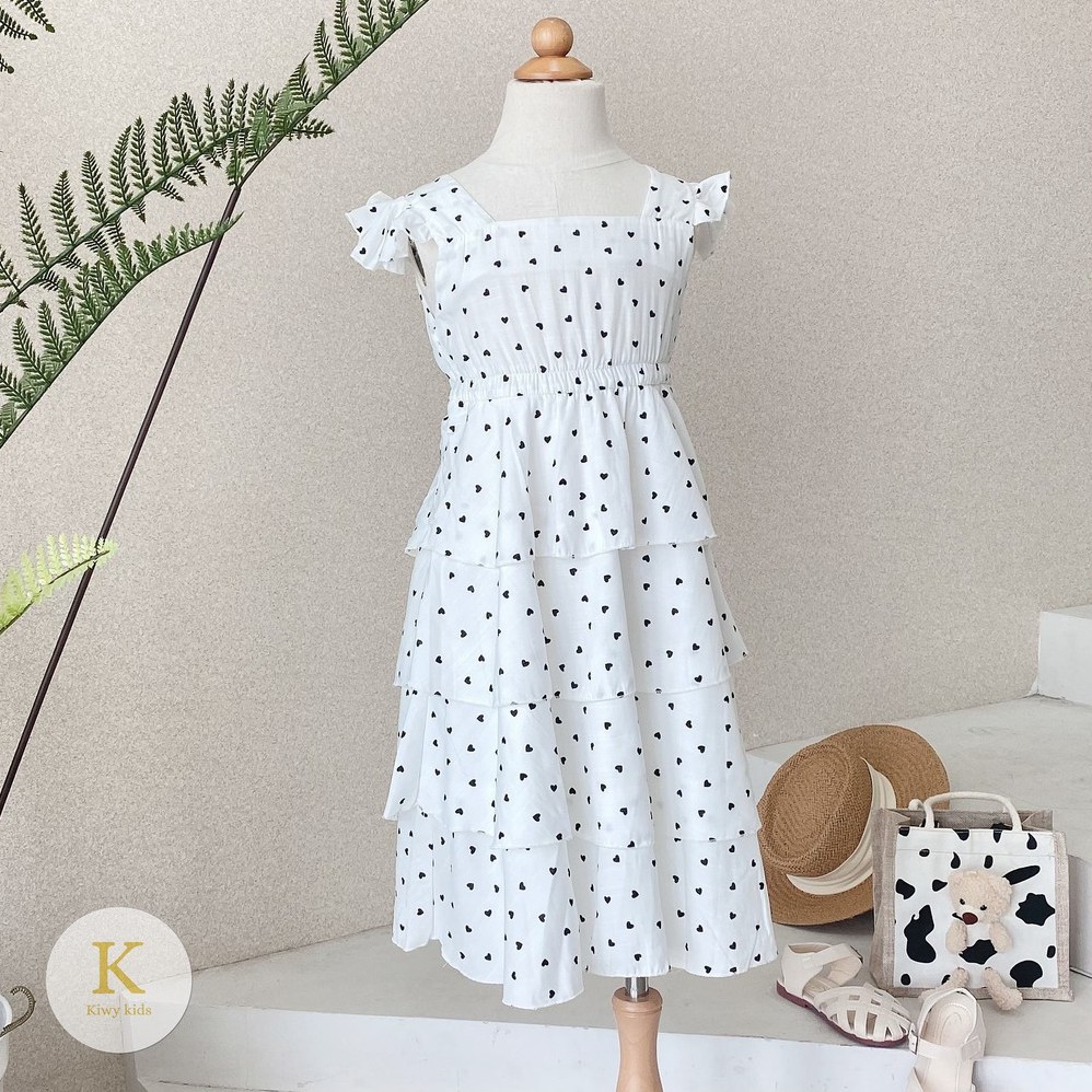 Váy bé gái maxi 4 tầng KIWY KIDS chất đũi lạnh cực mát Kidsh2127 cho bé từ 1 đến 11 tuổi