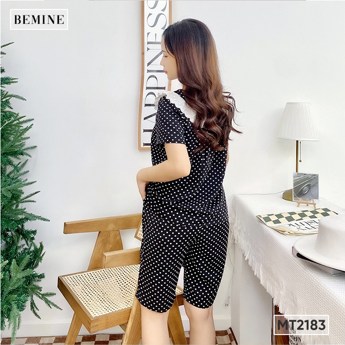 Set bộ lửng chấm bi ren cổ BEMINE MT2183DEN