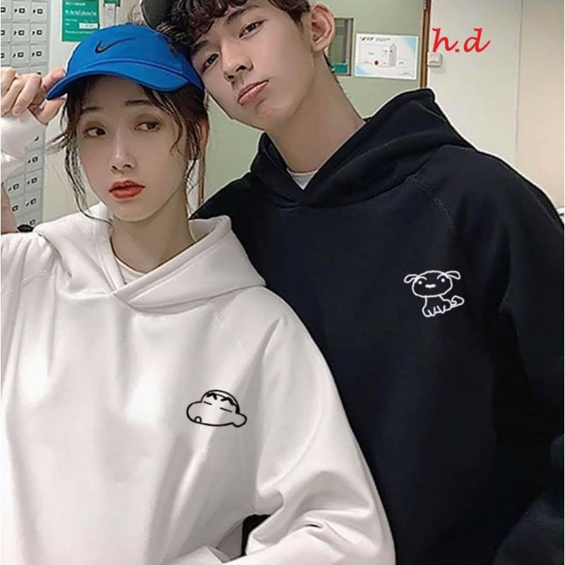 Áo đôi hodie nam nữ shin và cún