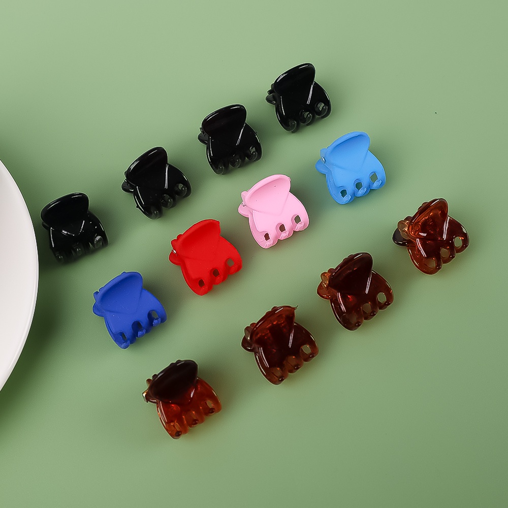 Kẹp Tóc Nhựa Mini Màu Đen Dễ Thương Dành Cho Nữ