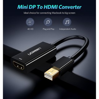 Cáp Chuyển Mini Displayport Sang HDMI  - Thunderbolt To HDMI Hỗ Trợ 4K - UGREEN 40360 - Hàng Chính Hãng