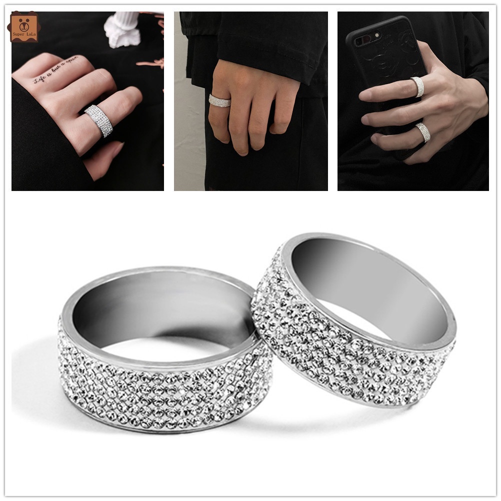 Nhẫn đính đá phong cách hiphop Âu Mỹ thời trang cho nam và nữ