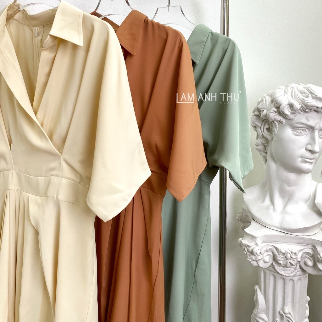 Váy công sở cách điệu style Hàn Quốc ⭐⭐ Chất trượt Hàn tặng kèm đai, đi làm đi chơi đều xinh