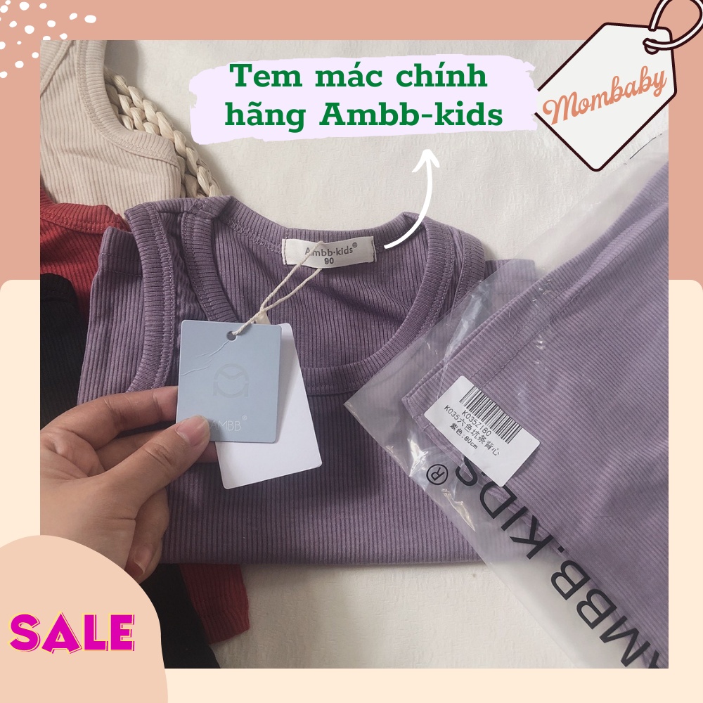 [Ambb-kids QC] ÁO BA LỖ THUN TĂM MỀM CO DÃN CHO BÉ TRAI, BÉ GÁI☀️(Chính hãng)