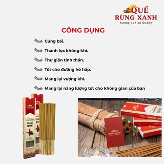 Combo 3 hộp nhang 30cm thảo mộc hương quế cao cấp Quế Rừng Xanh 100% nguyên chất từ quế rừng Trà Bồng