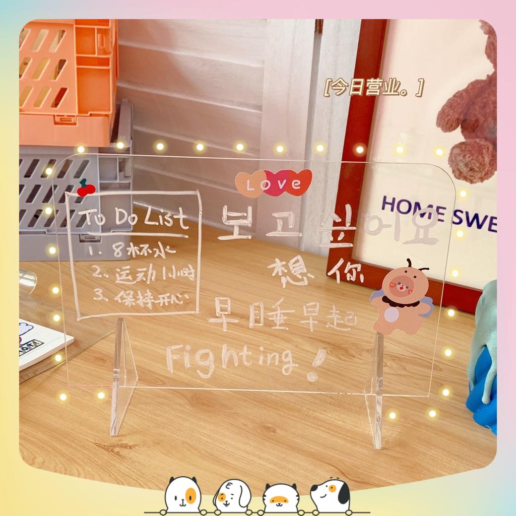 Bảng acrylic trong suốt để bàn, dùng viết note ghi chú, vẽ, lập kế hoạch