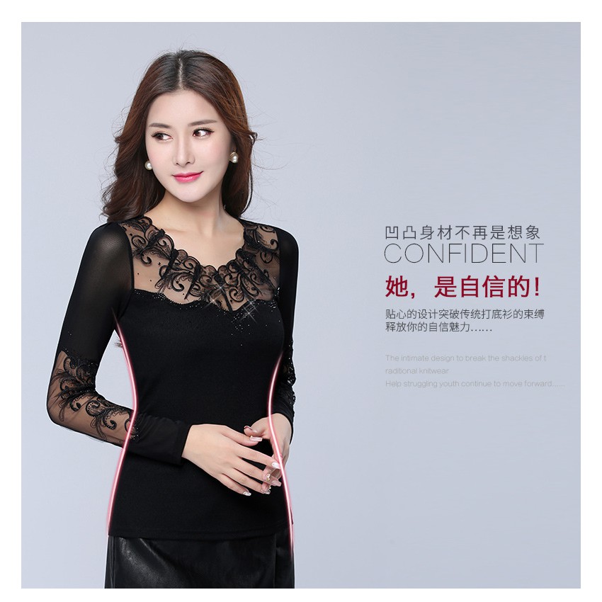 Áo kiểu nữ thêu ren hàng Quảng Châu-MS18
