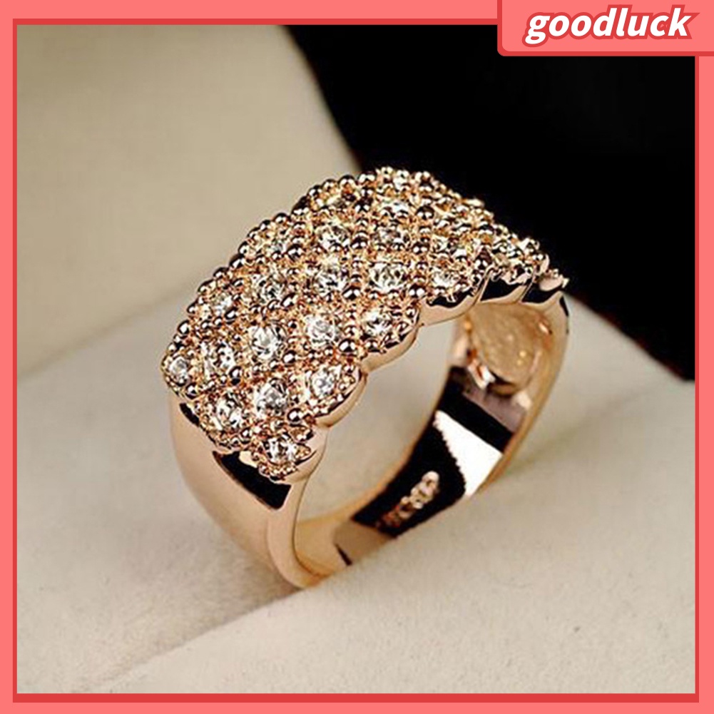 Nhẫn bằng hợp kim đính đá giả thời trang sang trọng cho nữ