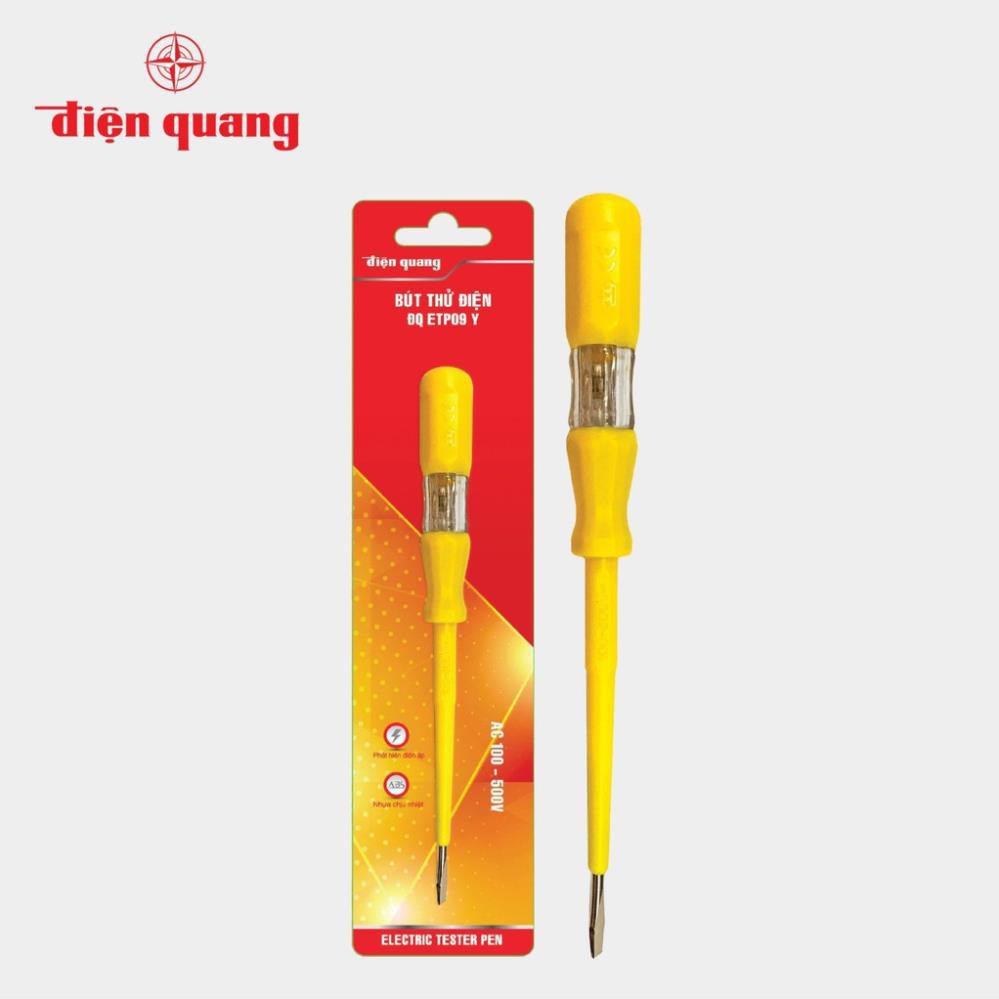 Bút thử điện Điện Quang ĐQ ETP09 Y (Đầu vít dẹp, 185 mm, màu vàng)