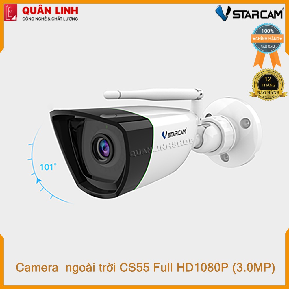 Camera IP Wifi hồng ngoại ngoài trời Vstarcam CS55 Full HD 1080P 3MP