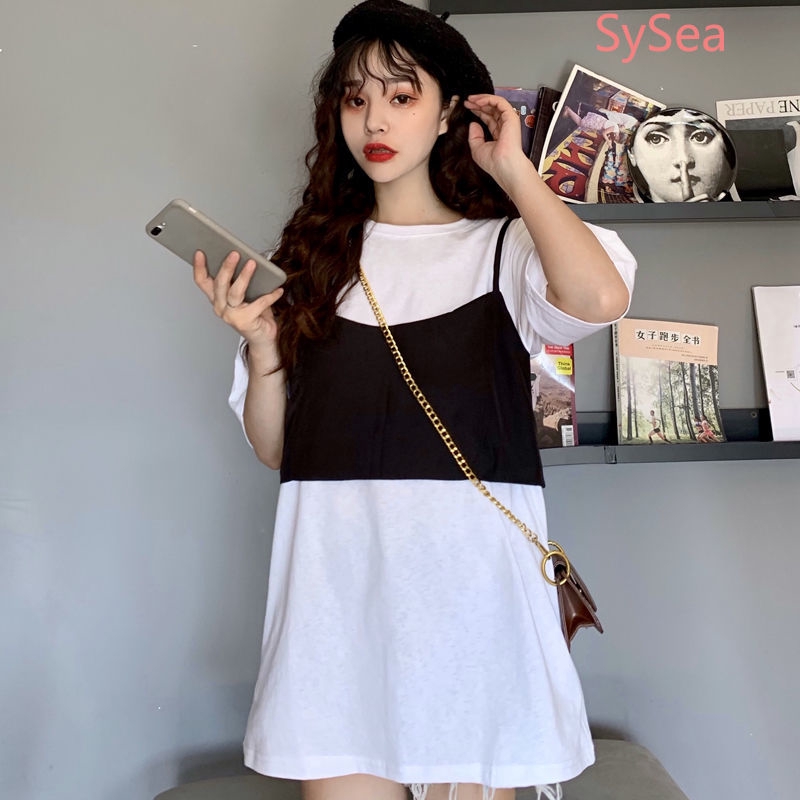 Two Pieces Women's Summer Short Sleeve Casual Loose T-shirt