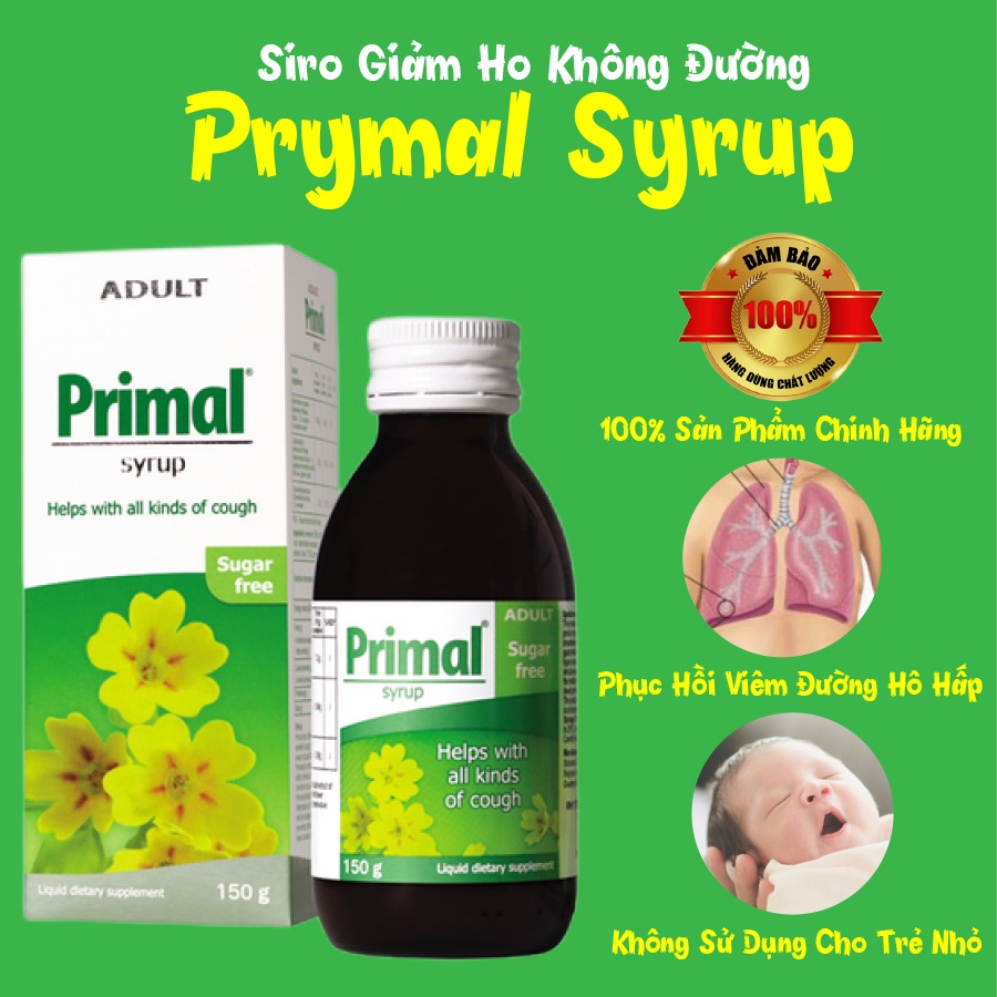 Siro Giảm Ho Không Đường Primal Syrup - Phù Hợp Với Người Tiểu Đường 150gr